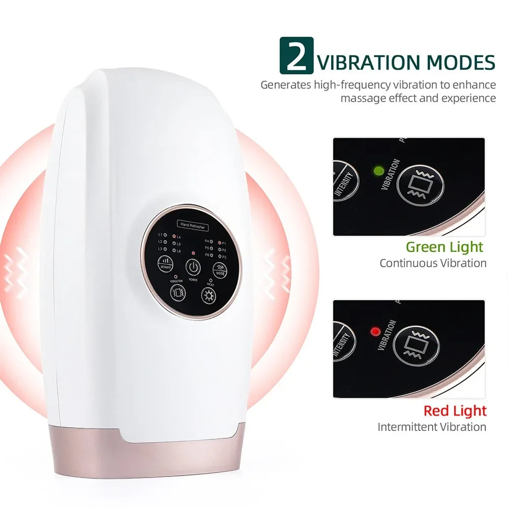 3 in 1 Hot Compress Full Hand Massager Air Compression Fingers Wrist Massage Hand Held Electric Hand Massager Machine