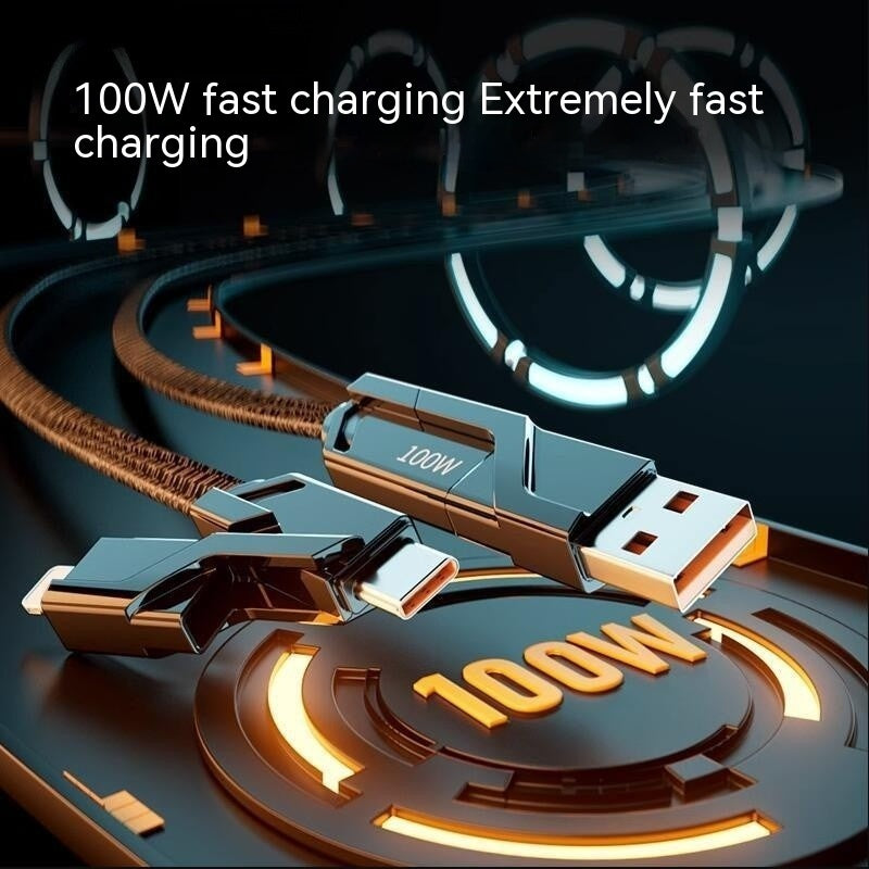 Braided Four In One Mobile Phone Charging Cable